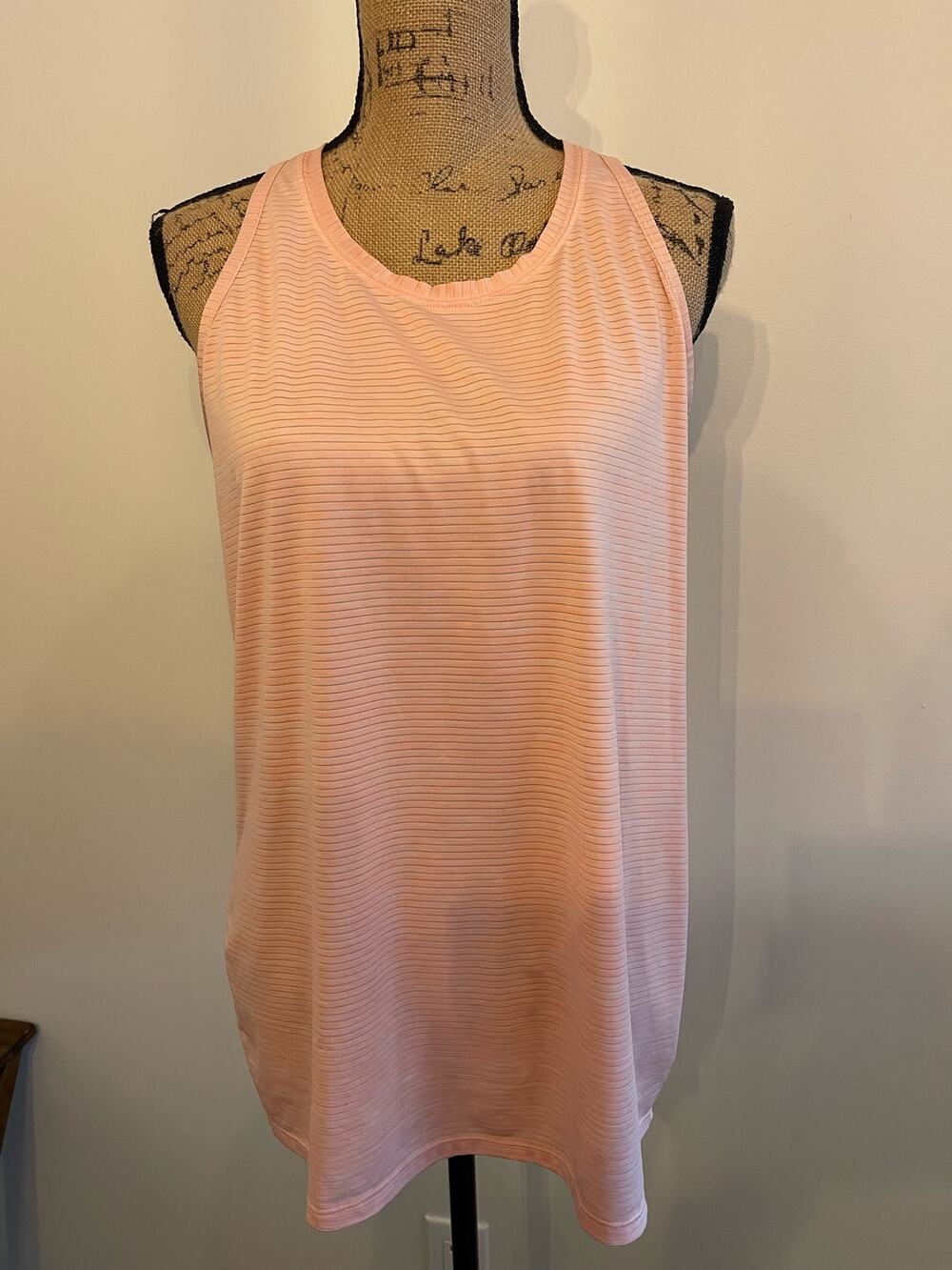 Athleta Pink Striped Racerback Tank Top Size Large